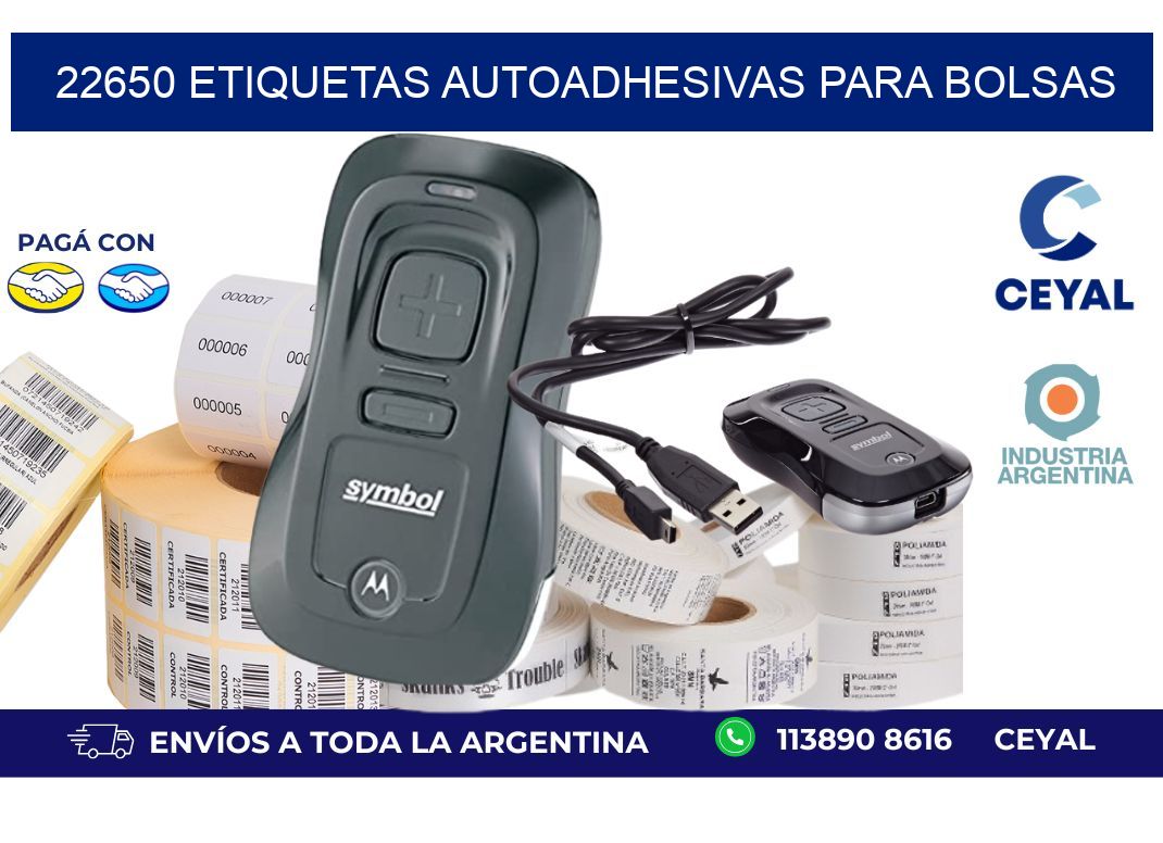 22650 etiquetas autoadhesivas para bolsas
