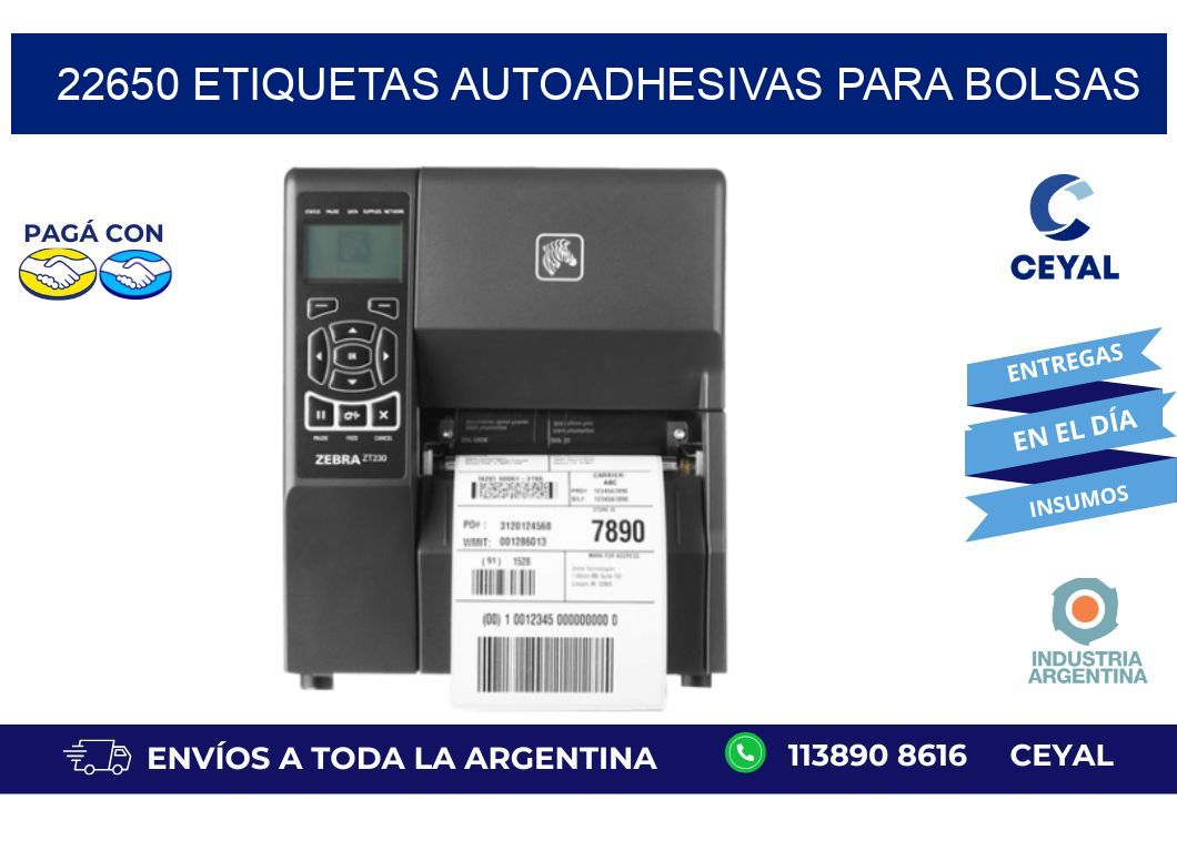22650 etiquetas autoadhesivas para bolsas