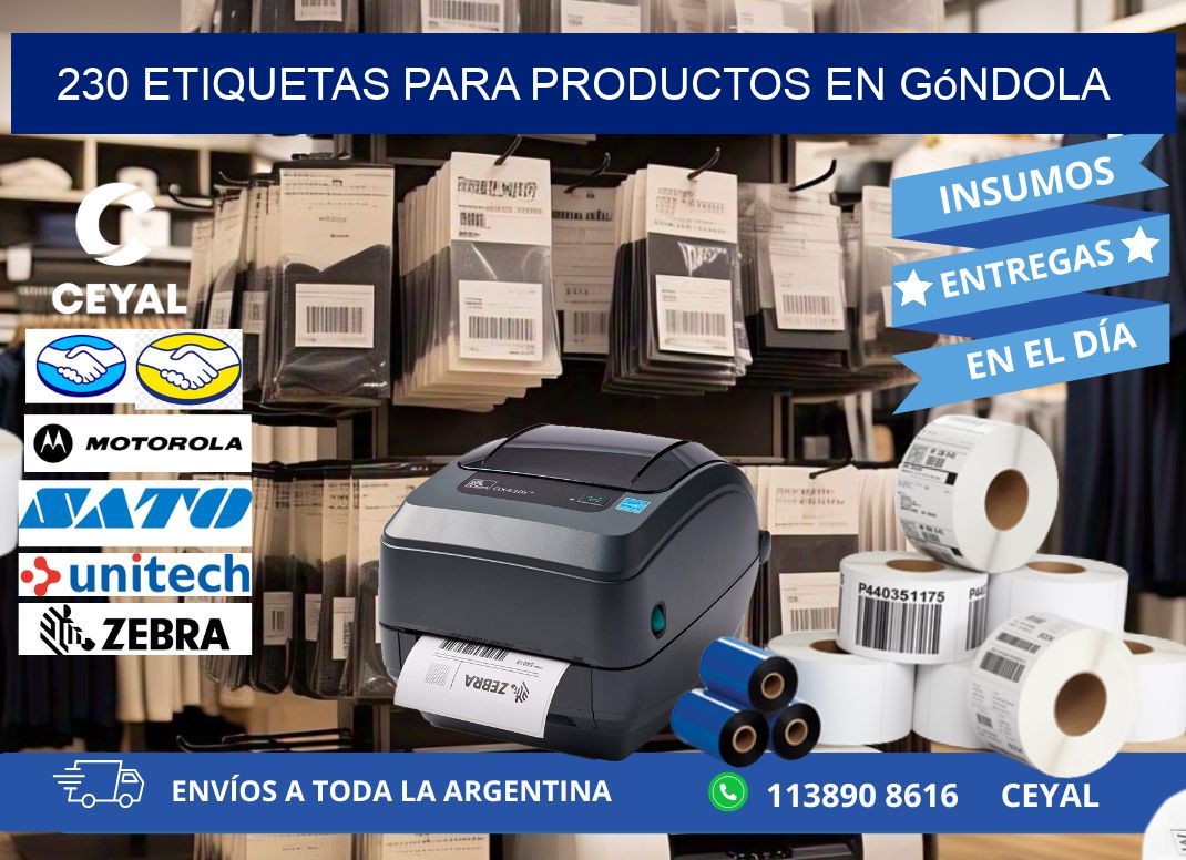 230 Etiquetas para productos en góndola