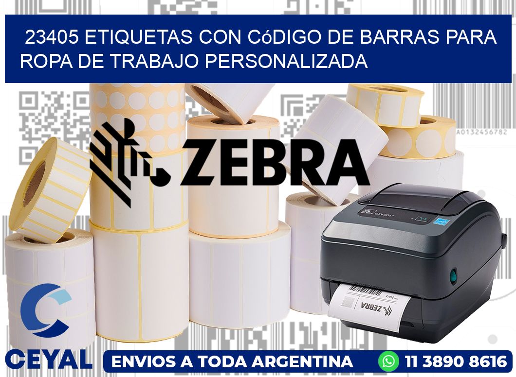 23405 Etiquetas con código de barras para ropa de trabajo personalizada