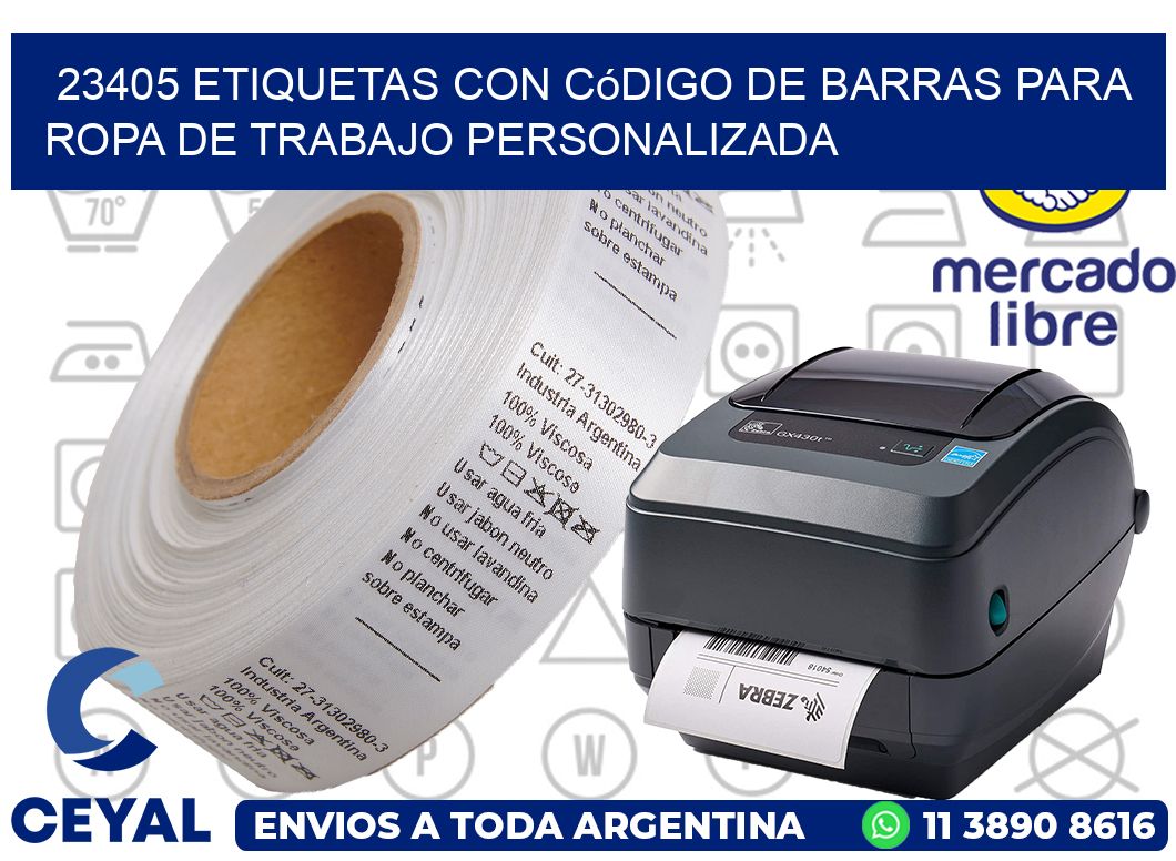 23405 Etiquetas con código de barras para ropa de trabajo personalizada