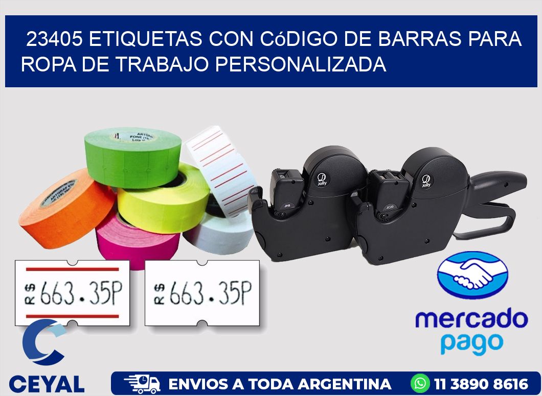 23405 Etiquetas con código de barras para ropa de trabajo personalizada