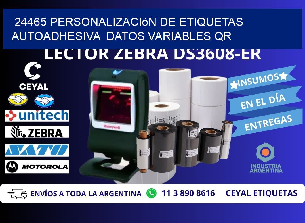 24465 Personalización de etiquetas autoadhesiva  datos variables QR