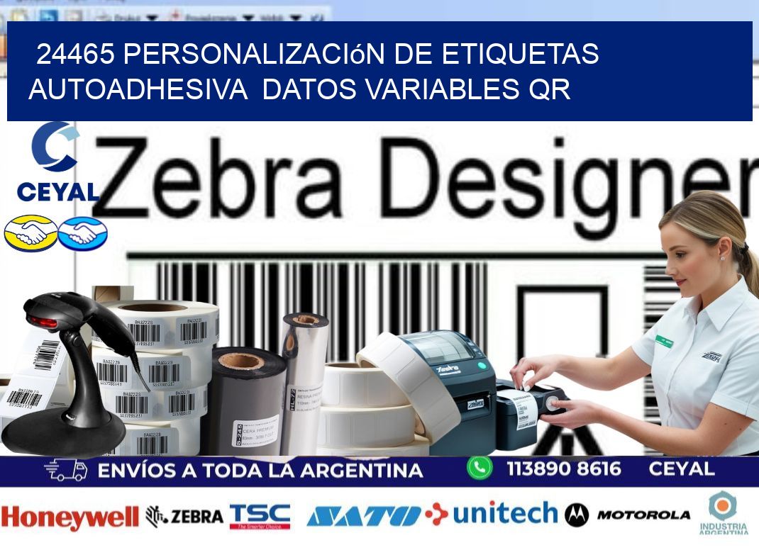 24465 Personalización de etiquetas autoadhesiva  datos variables QR
