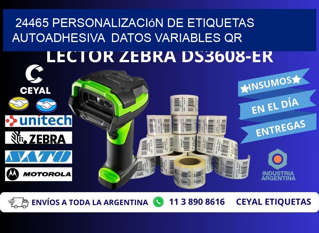 24465 Personalización de etiquetas autoadhesiva  datos variables QR