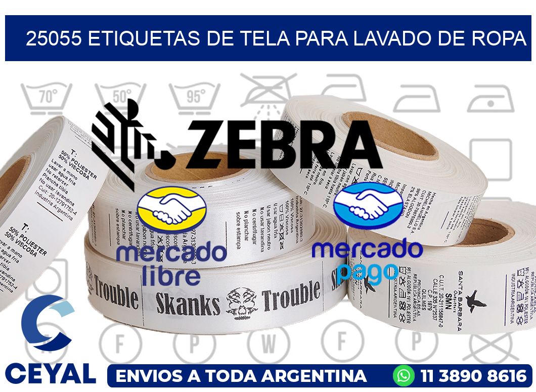25055 Etiquetas de tela para lavado de ropa