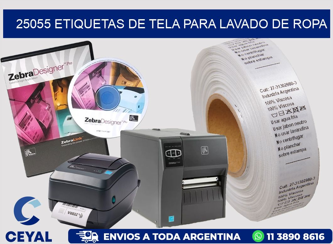 25055 Etiquetas de tela para lavado de ropa