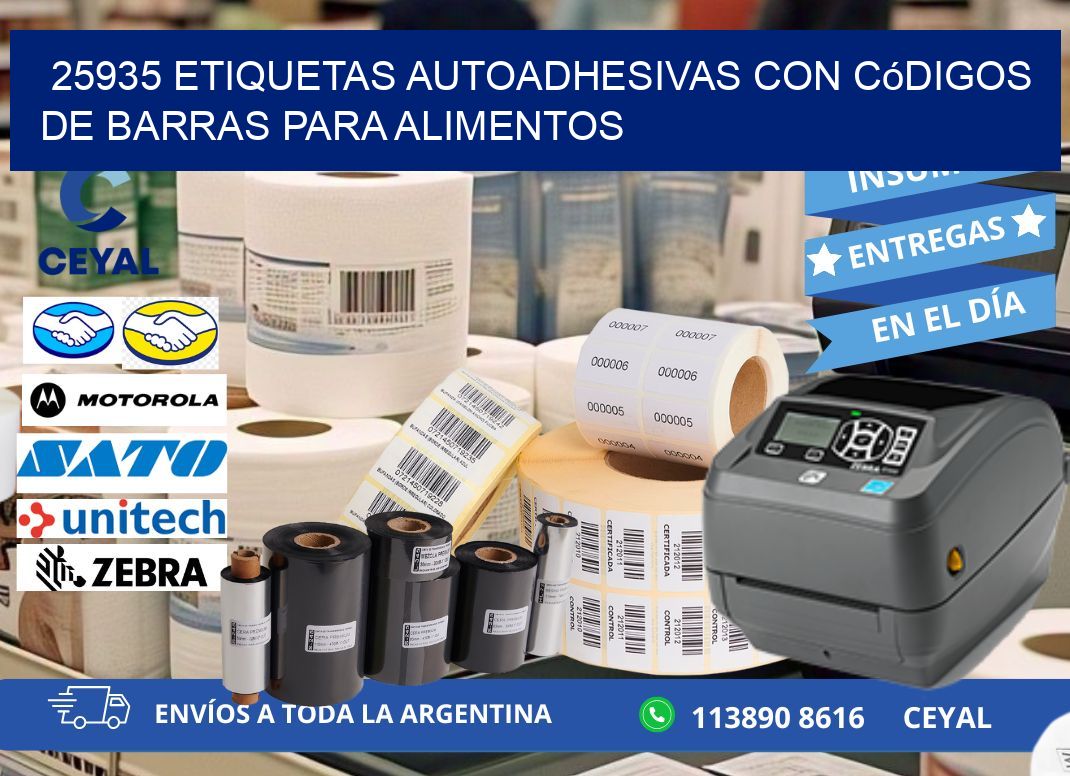 25935 Etiquetas autoadhesivas con códigos de barras para alimentos