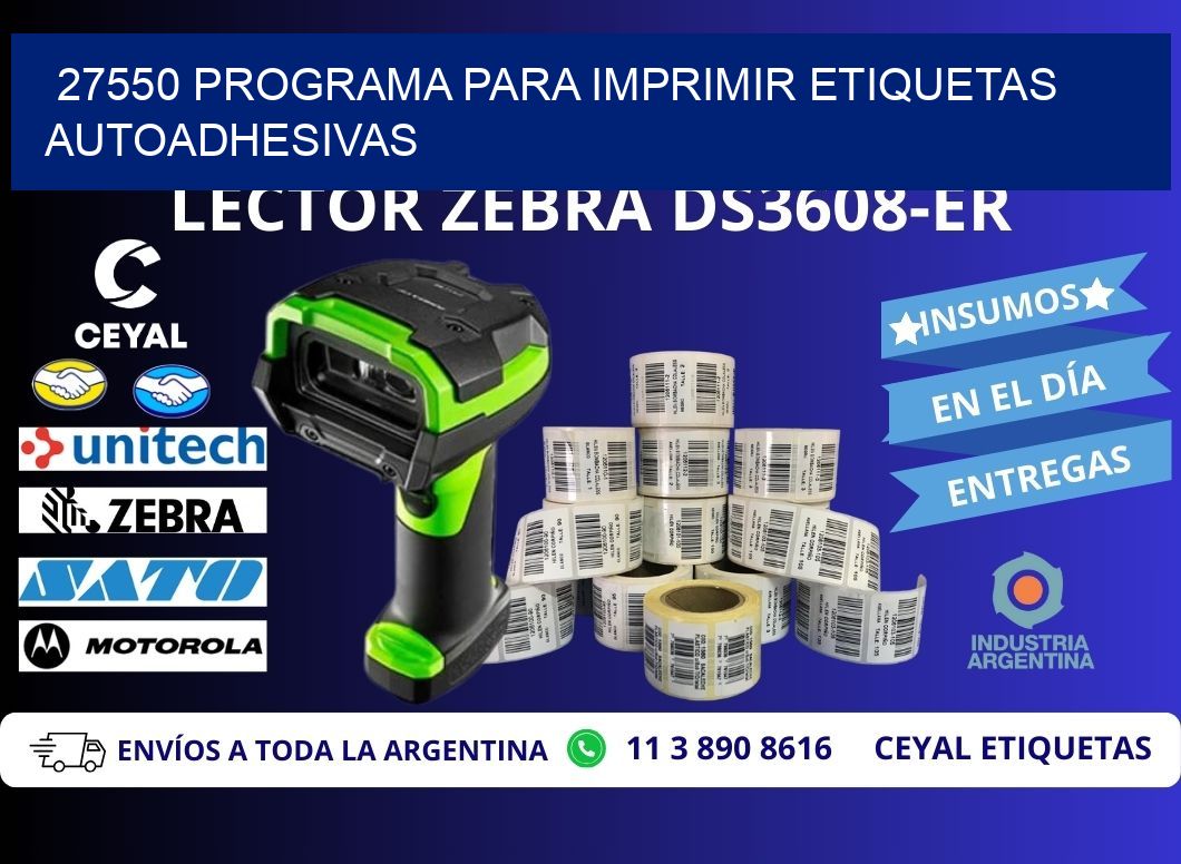 27550 Programa para imprimir etiquetas autoadhesivas