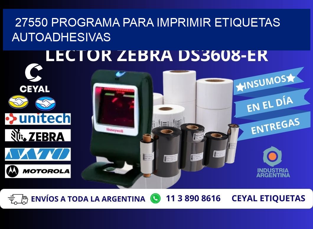 27550 Programa para imprimir etiquetas autoadhesivas