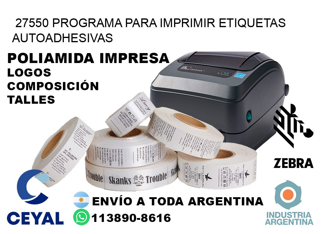 27550 Programa para imprimir etiquetas autoadhesivas