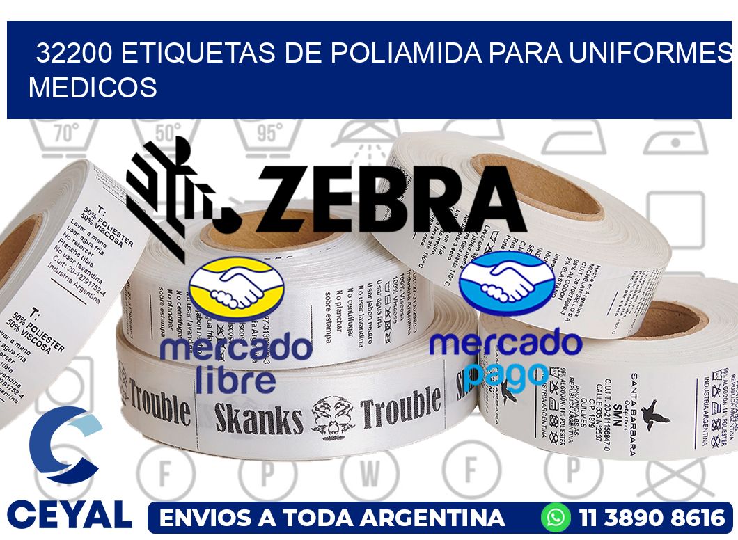 32200 Etiquetas de poliamida para uniformes medicos