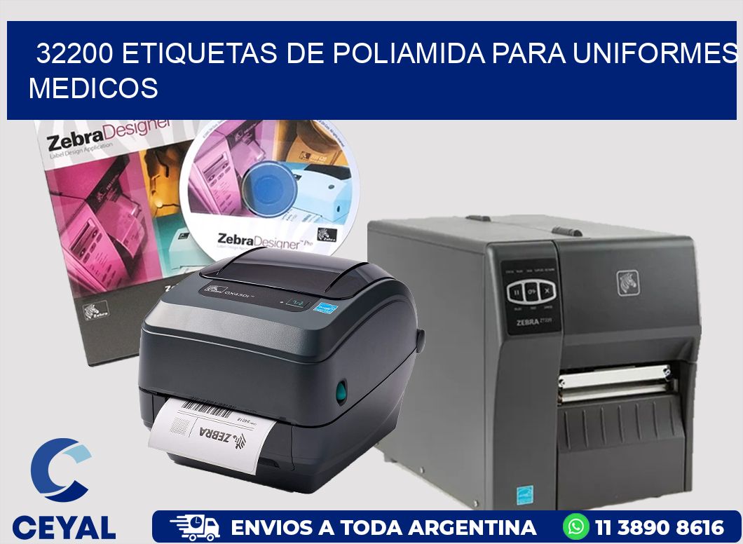 32200 Etiquetas de poliamida para uniformes medicos