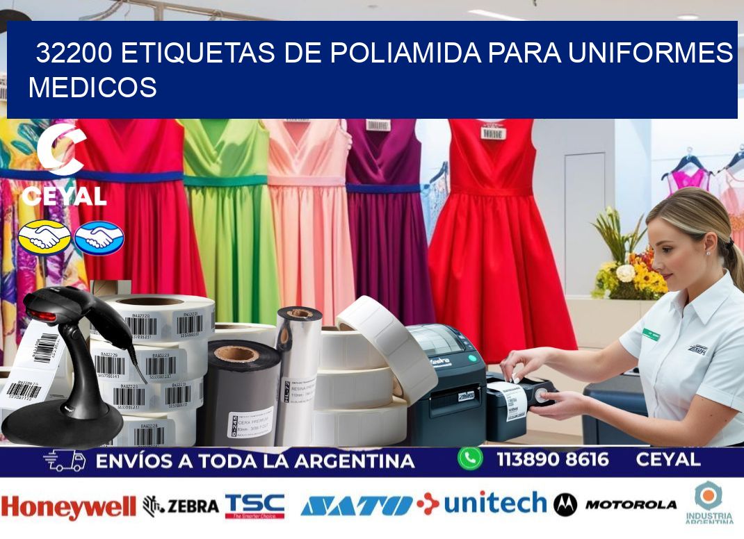 32200 Etiquetas de poliamida para uniformes medicos