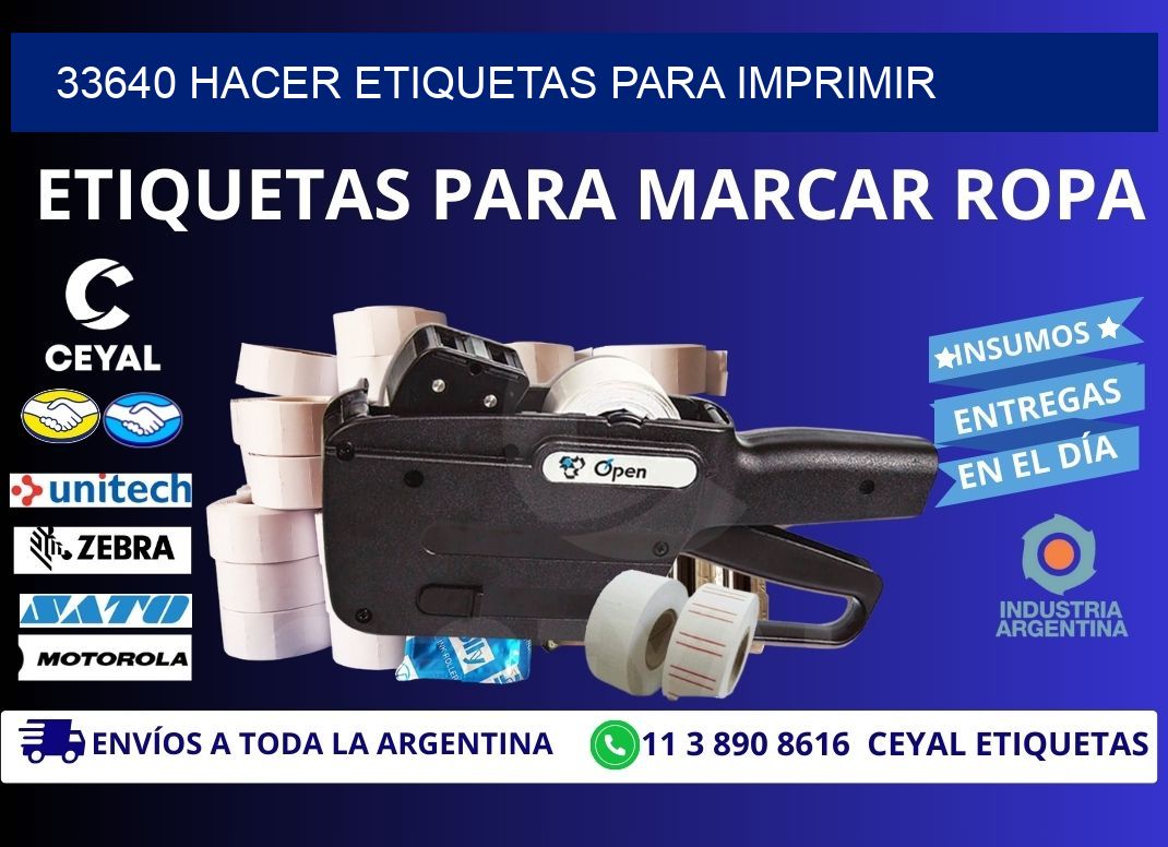 33640 Hacer etiquetas para imprimir