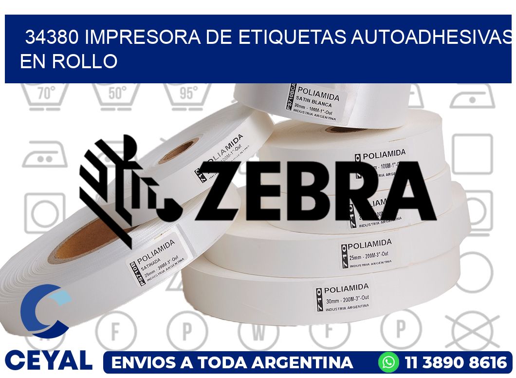 34380 impresora de etiquetas autoadhesivas en rollo