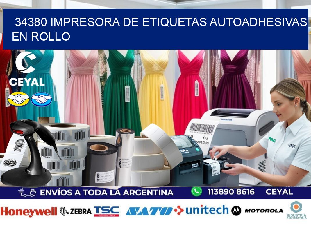 34380 impresora de etiquetas autoadhesivas en rollo