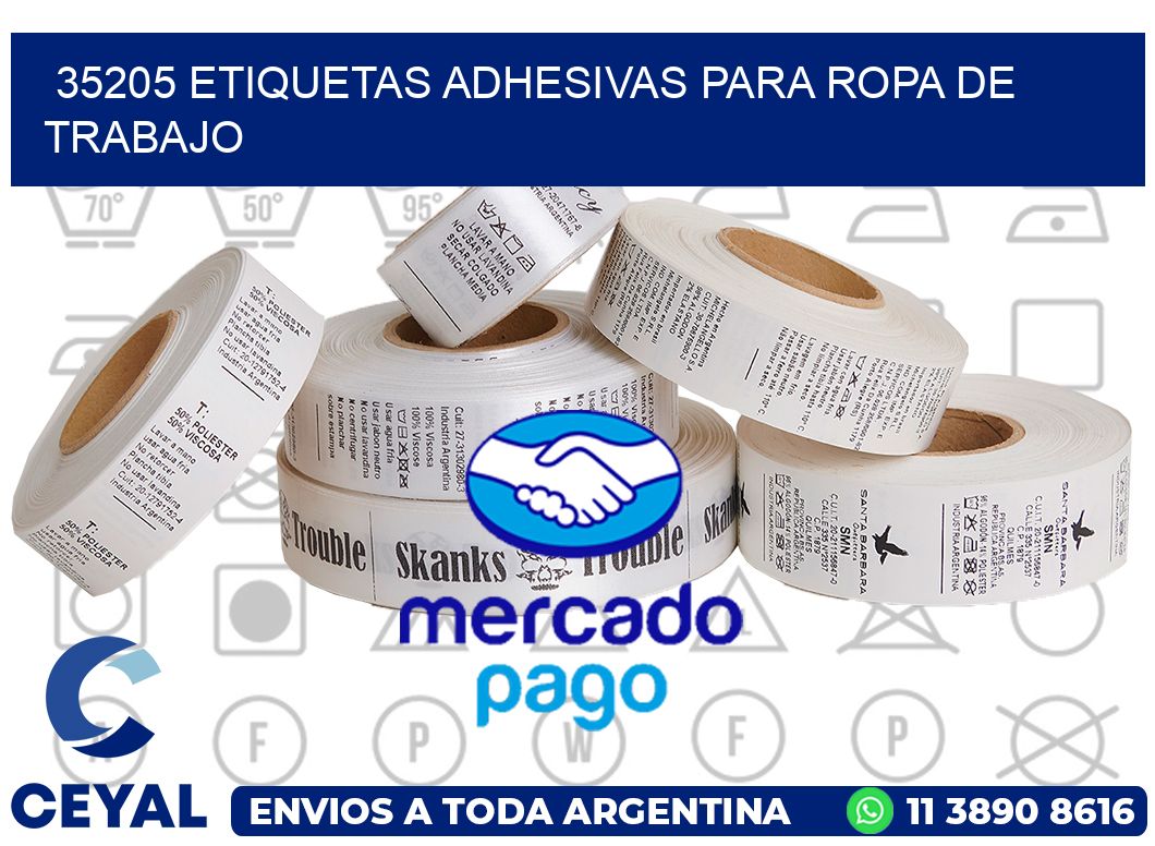 35205 Etiquetas adhesivas para ropa de trabajo
