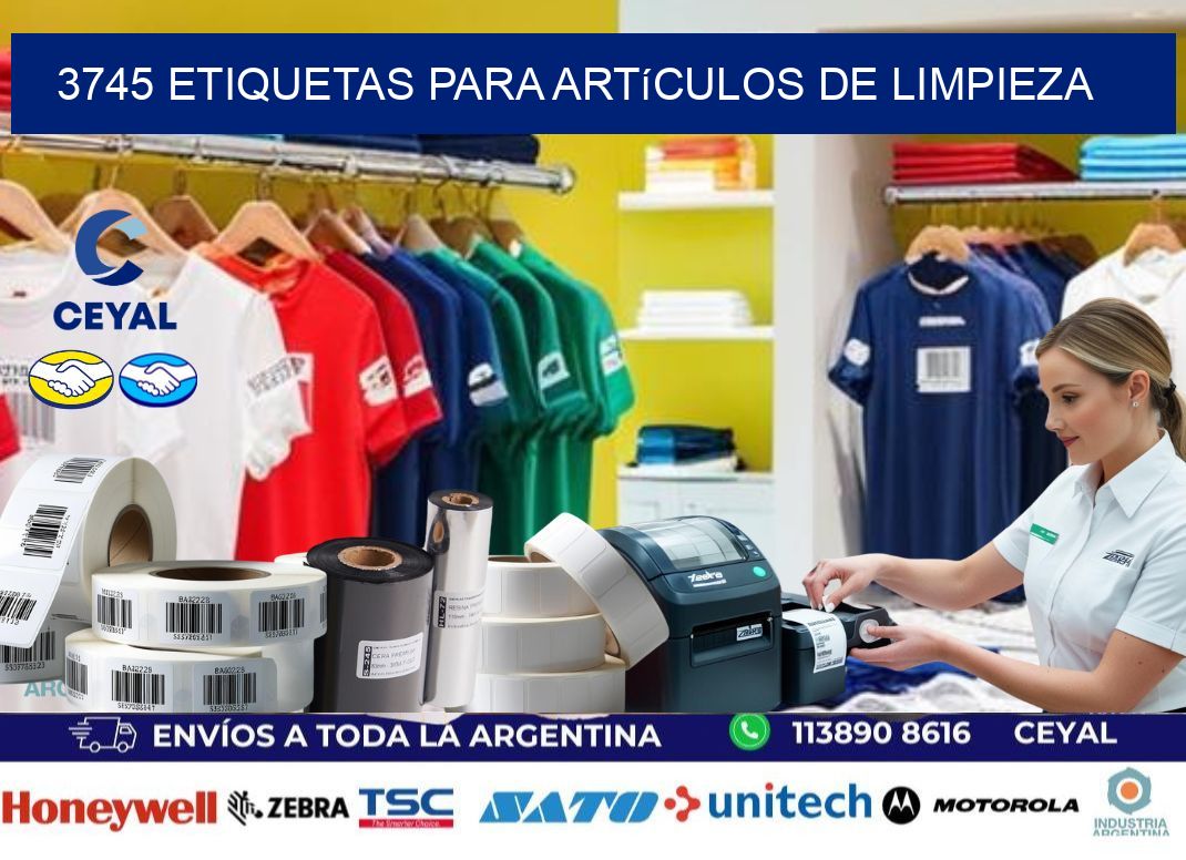 3745 Etiquetas para artículos de limpieza