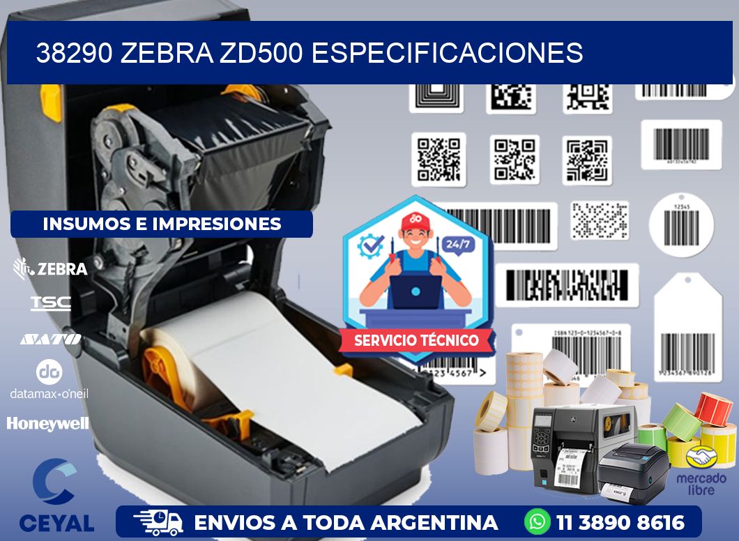 38290 Zebra ZD500 especificaciones