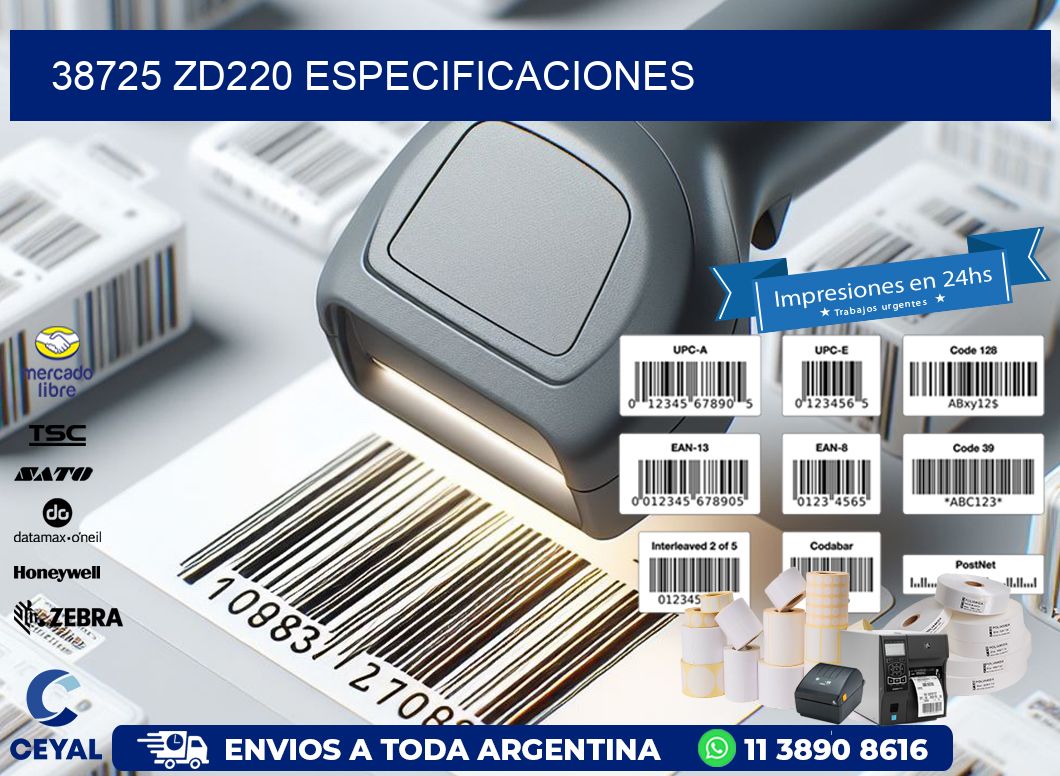 38725 ZD220 especificaciones