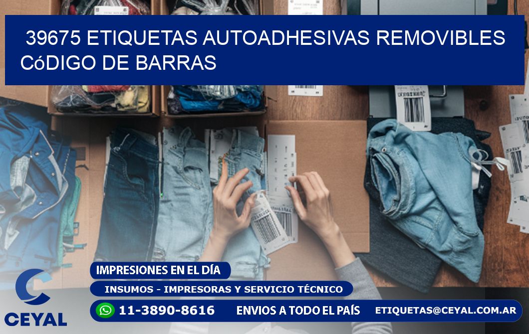39675 etiquetas autoadhesivas removibles código de barras
