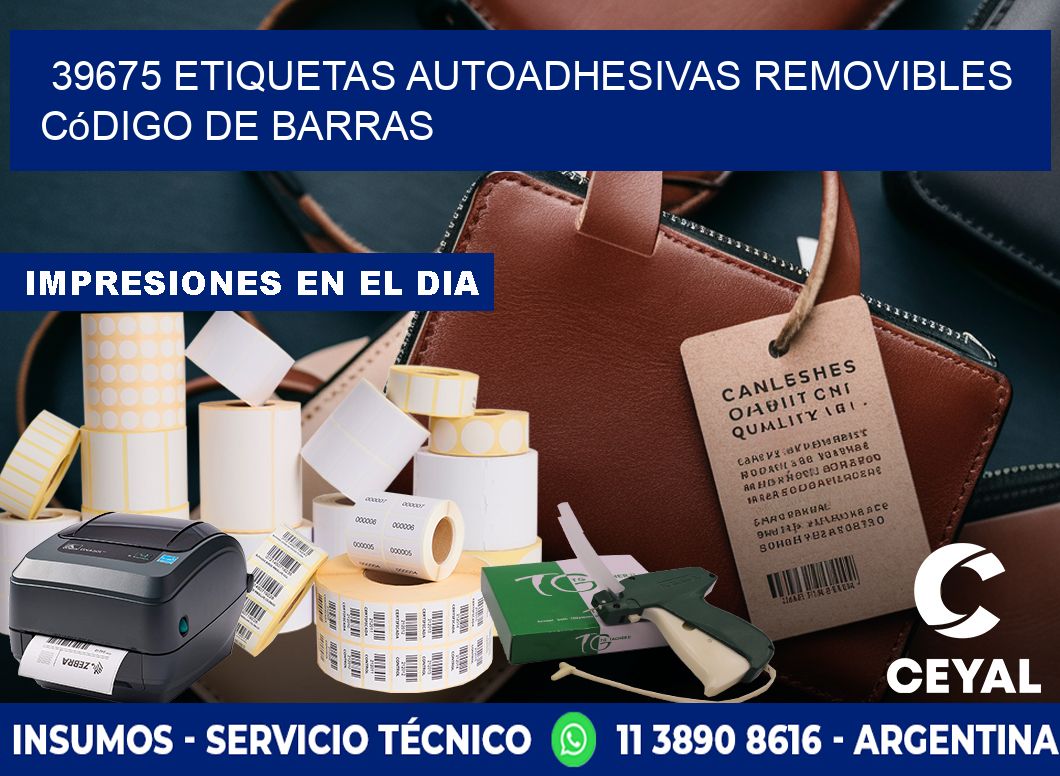 39675 etiquetas autoadhesivas removibles código de barras