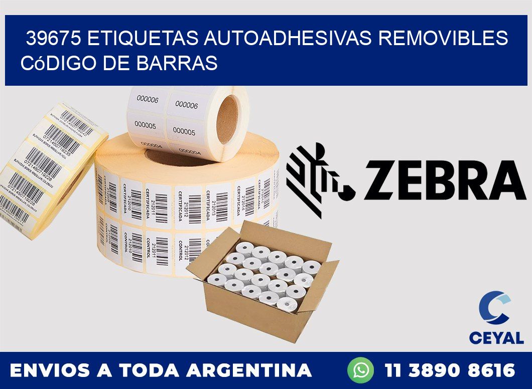 39675 etiquetas autoadhesivas removibles código de barras