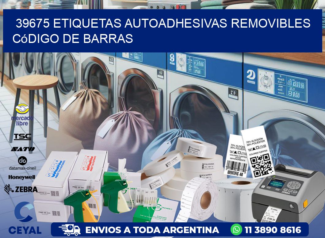 39675 etiquetas autoadhesivas removibles código de barras