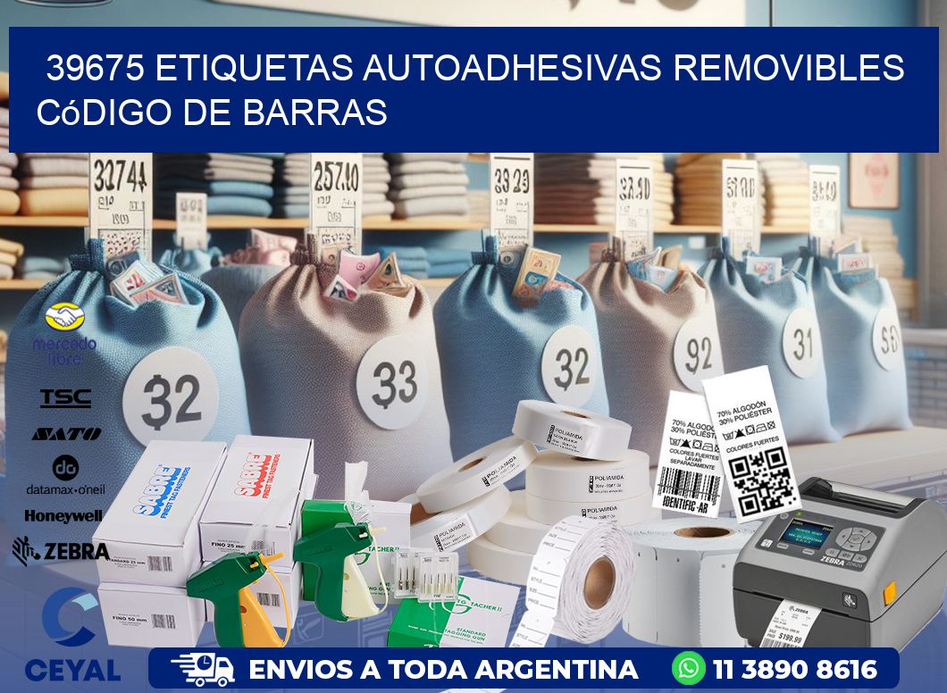39675 etiquetas autoadhesivas removibles código de barras