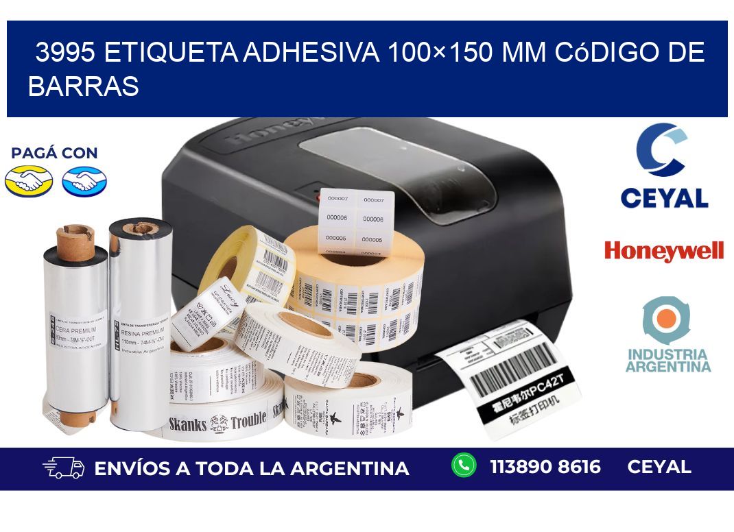 3995 etiqueta adhesiva 100×150 mm código de barras