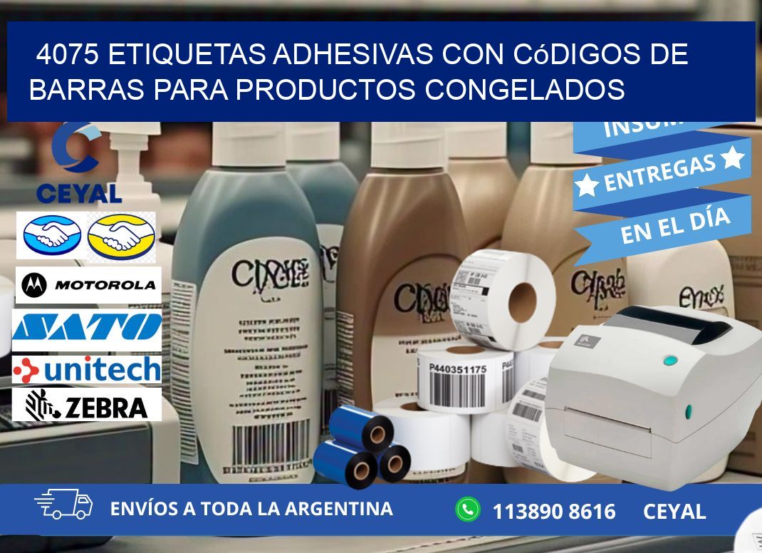 4075 Etiquetas adhesivas con códigos de barras para productos congelados