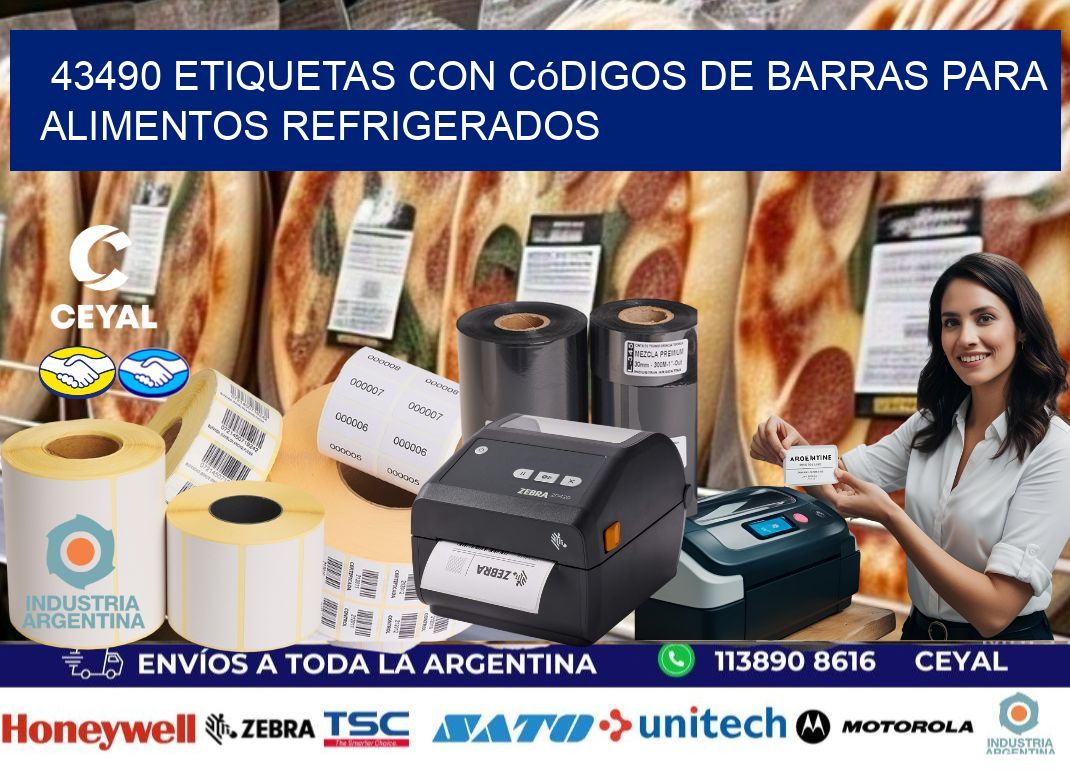43490 Etiquetas con códigos de barras para alimentos refrigerados
