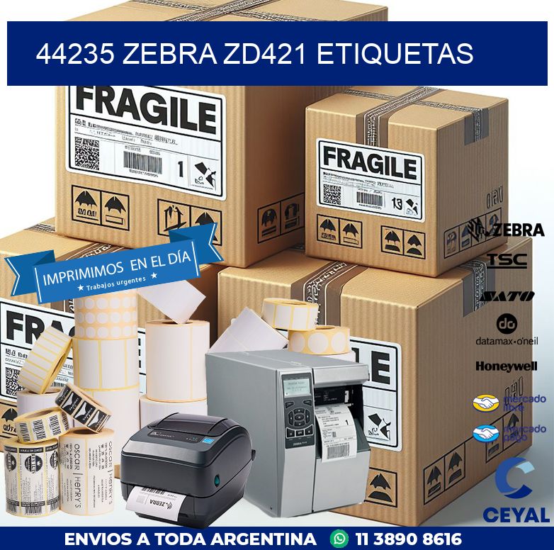 44235 Zebra ZD421 etiquetas