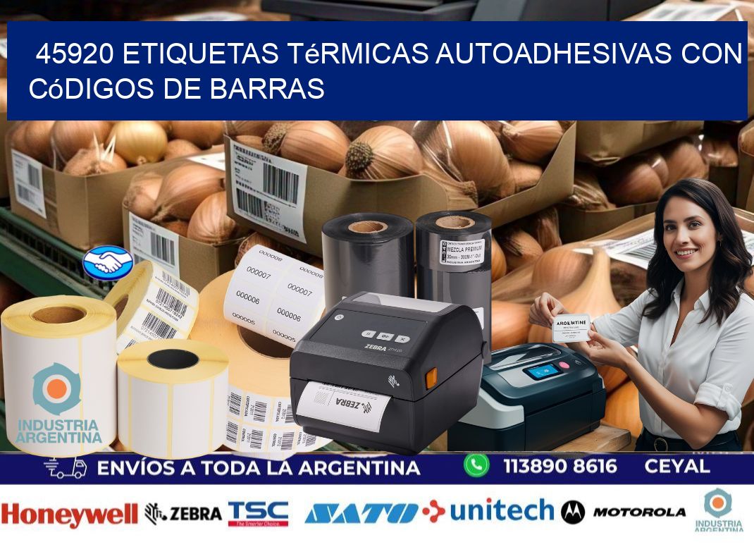 45920 Etiquetas térmicas autoadhesivas con códigos de barras