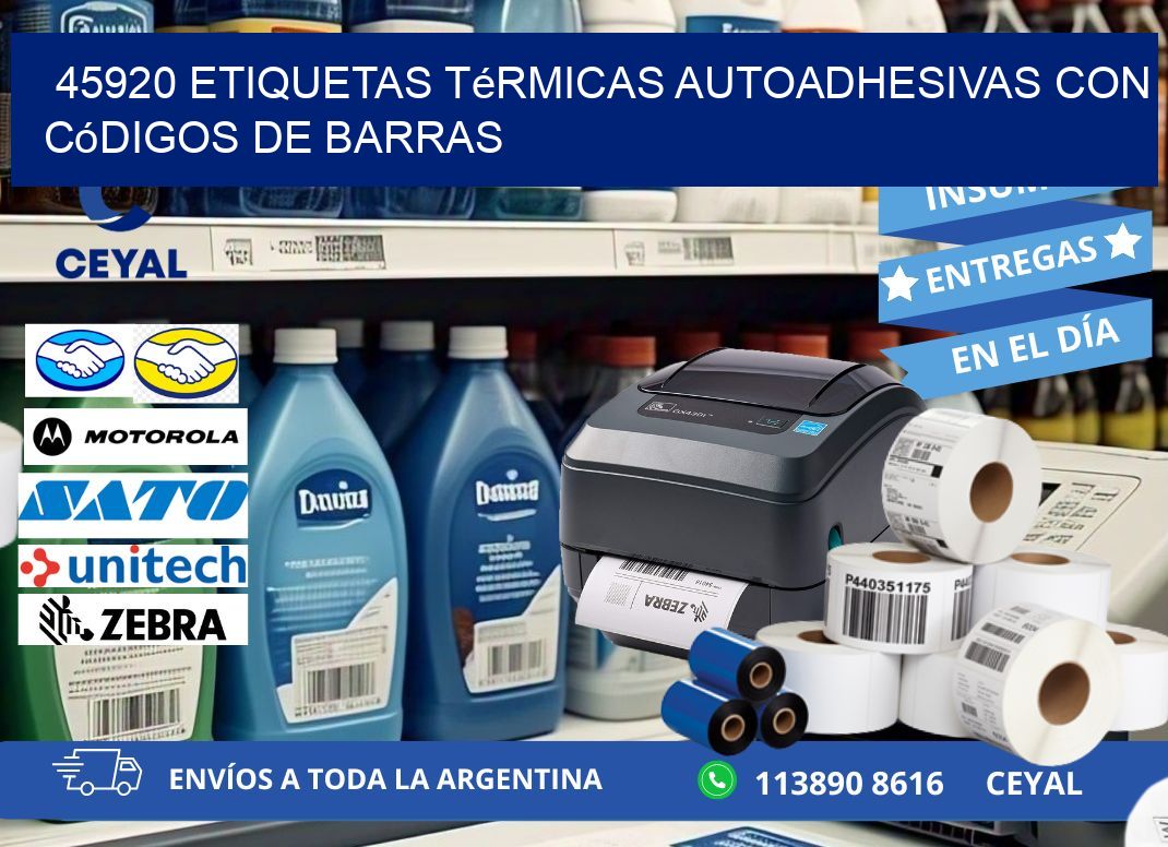 45920 Etiquetas térmicas autoadhesivas con códigos de barras
