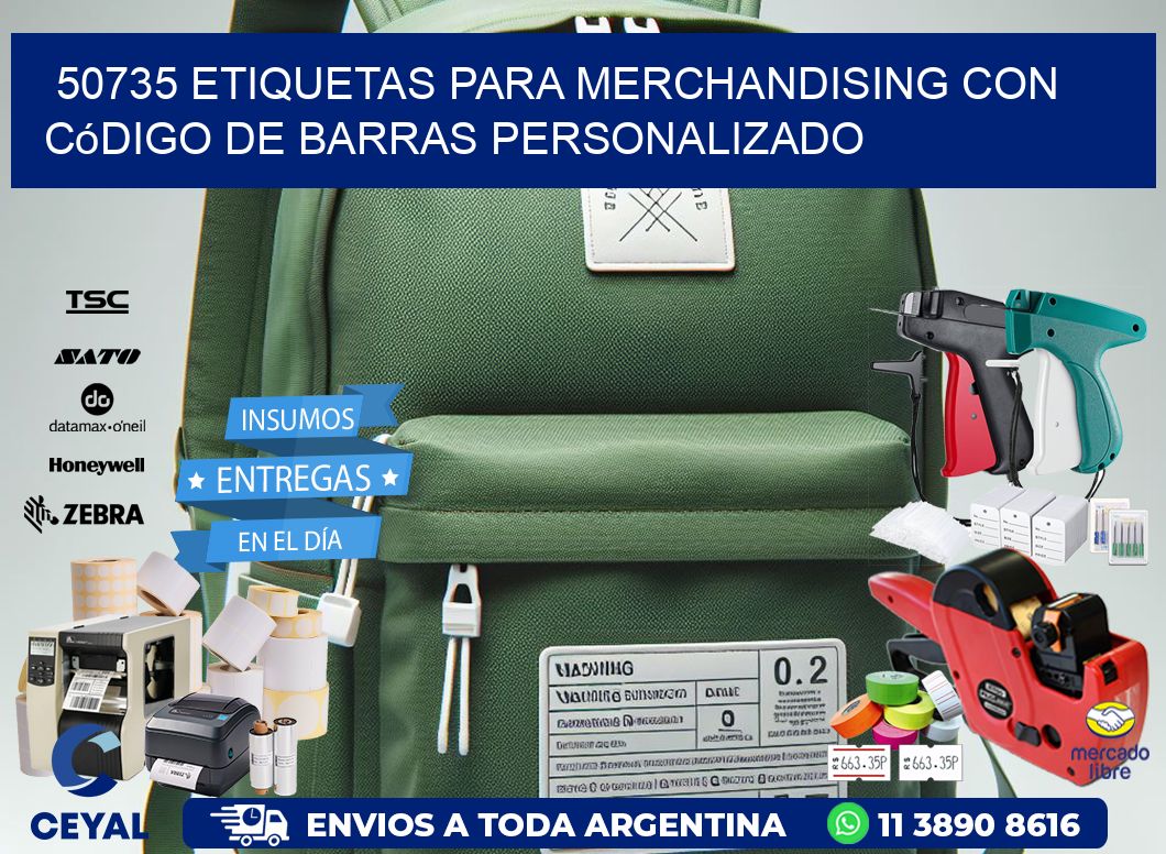 50735 etiquetas para merchandising con código de barras personalizado