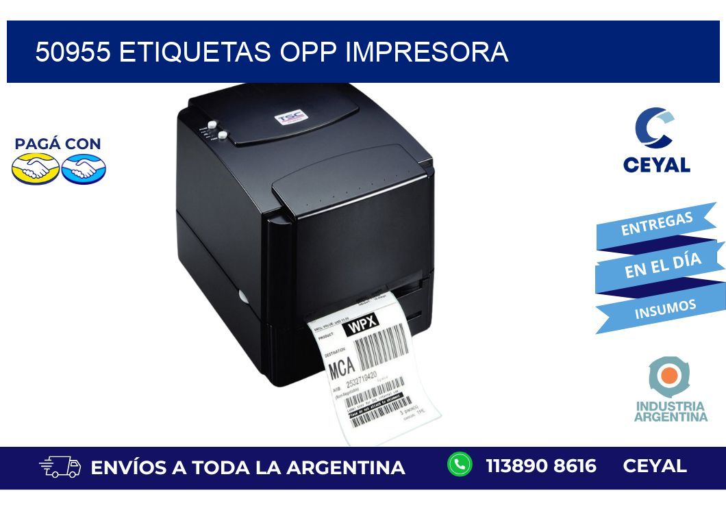 50955 etiquetas opp impresora
