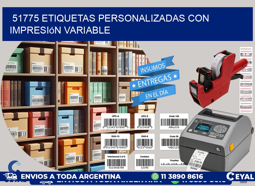 51775 etiquetas personalizadas con impresión variable
