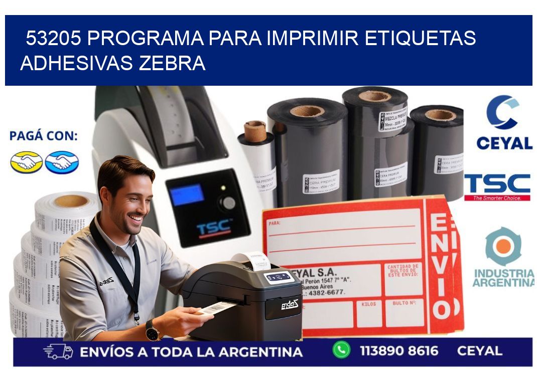 53205 Programa para imprimir etiquetas adhesivas zebra