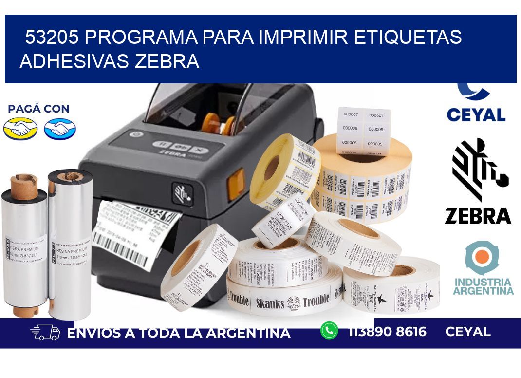 53205 Programa para imprimir etiquetas adhesivas zebra