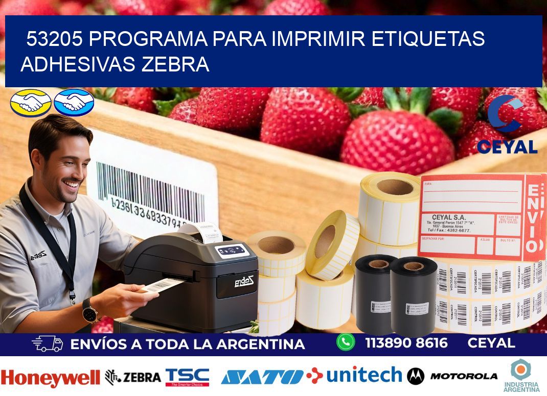 53205 Programa para imprimir etiquetas adhesivas zebra