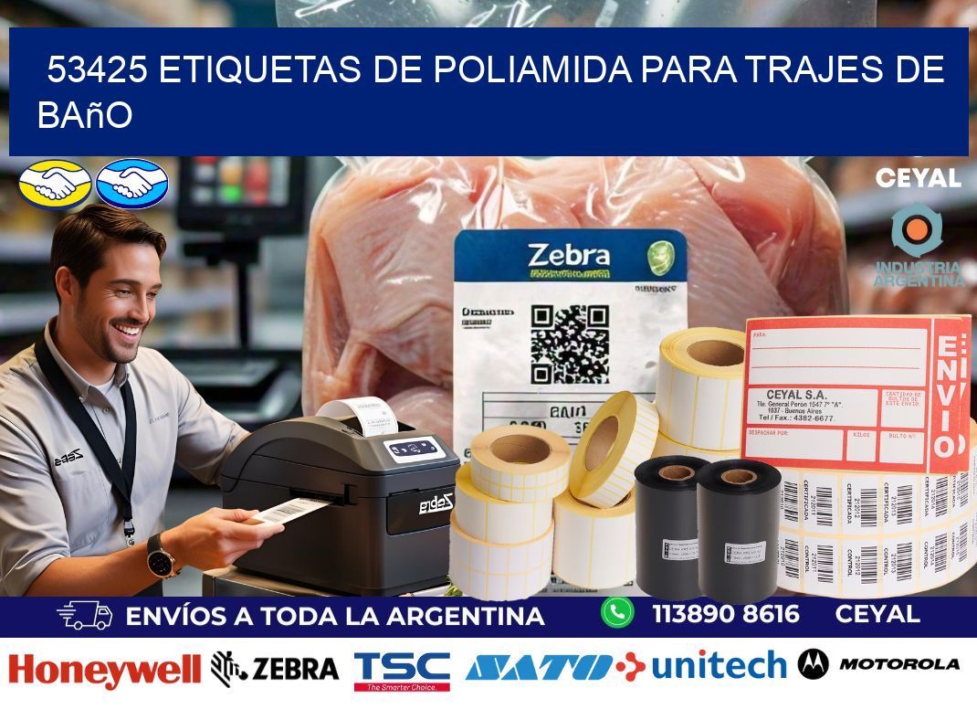53425 etiquetas de poliamida para trajes de baño