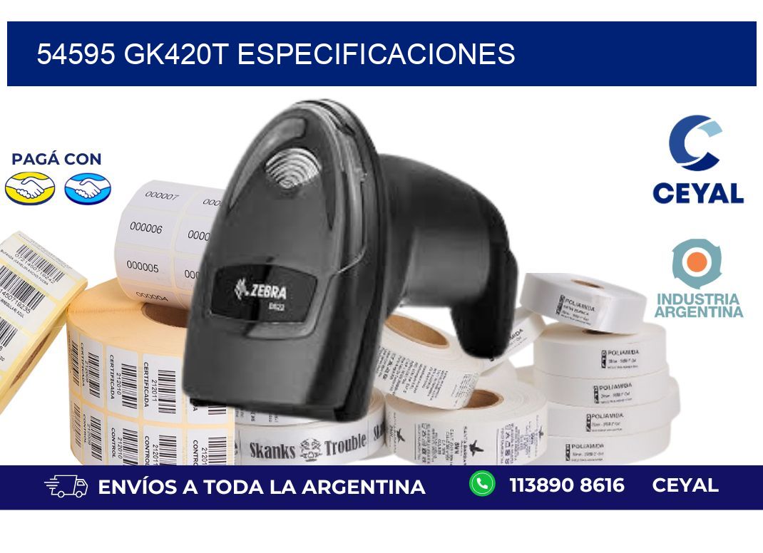 54595 GK420T especificaciones