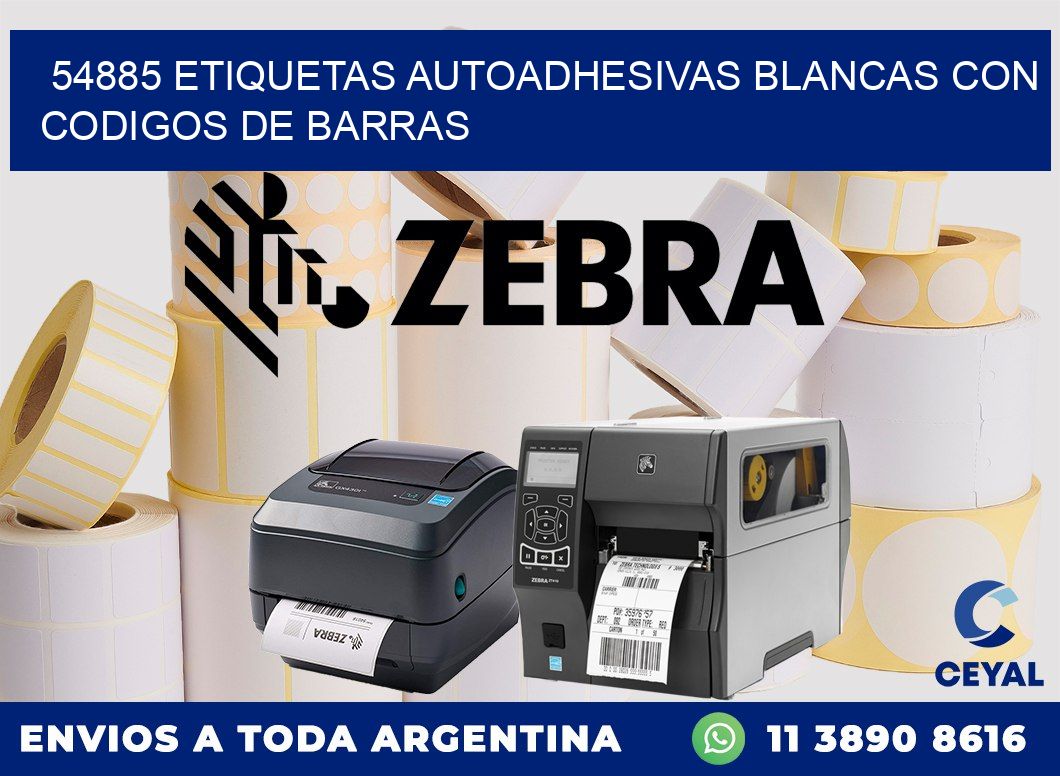 54885 etiquetas autoadhesivas blancas con codigos de barras