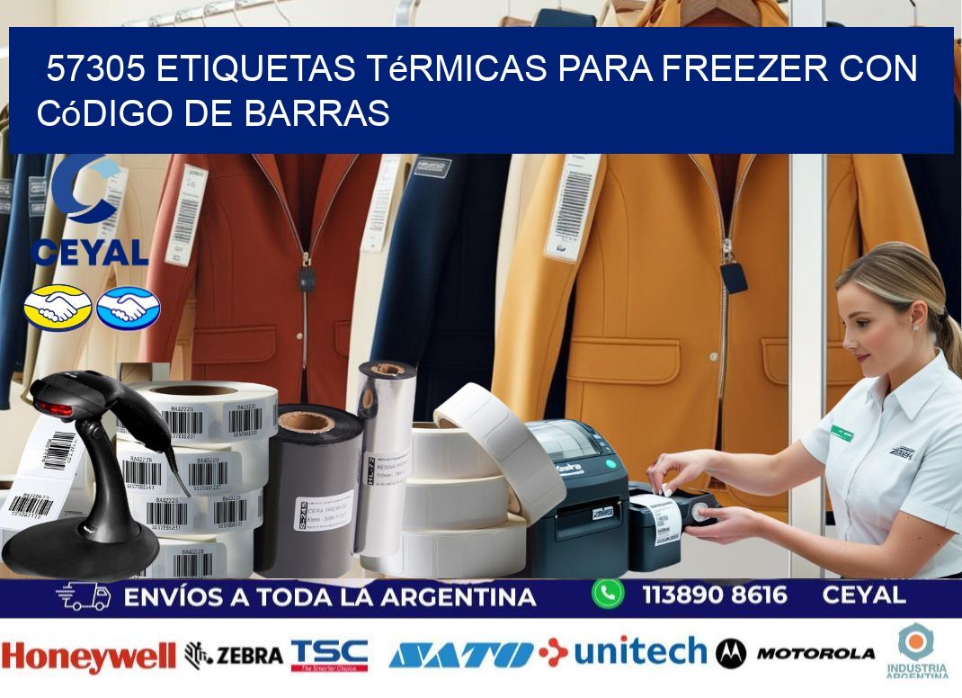 57305 etiquetas térmicas para freezer con código de barras