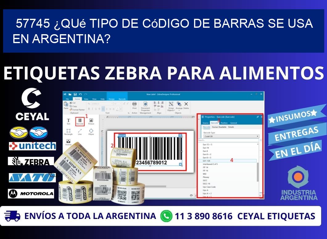 57745 ¿Qué tipo de código de barras se usa en Argentina?