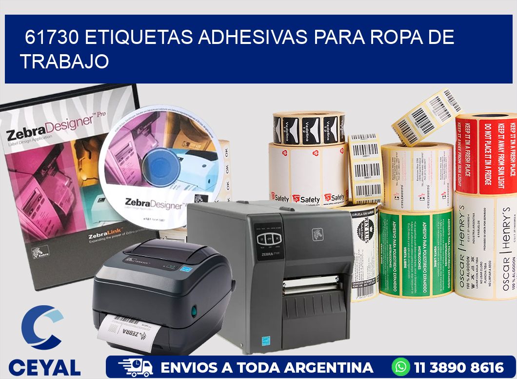 61730 Etiquetas adhesivas para ropa de trabajo