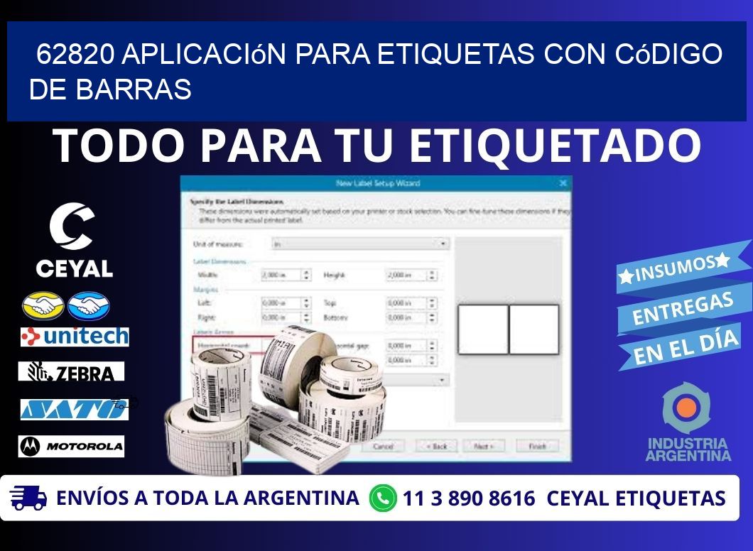 62820 Aplicación para etiquetas con código de barras
