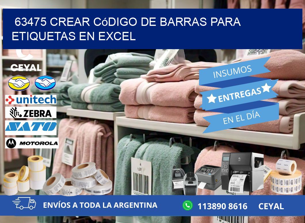 63475 Crear código de barras para etiquetas en Excel